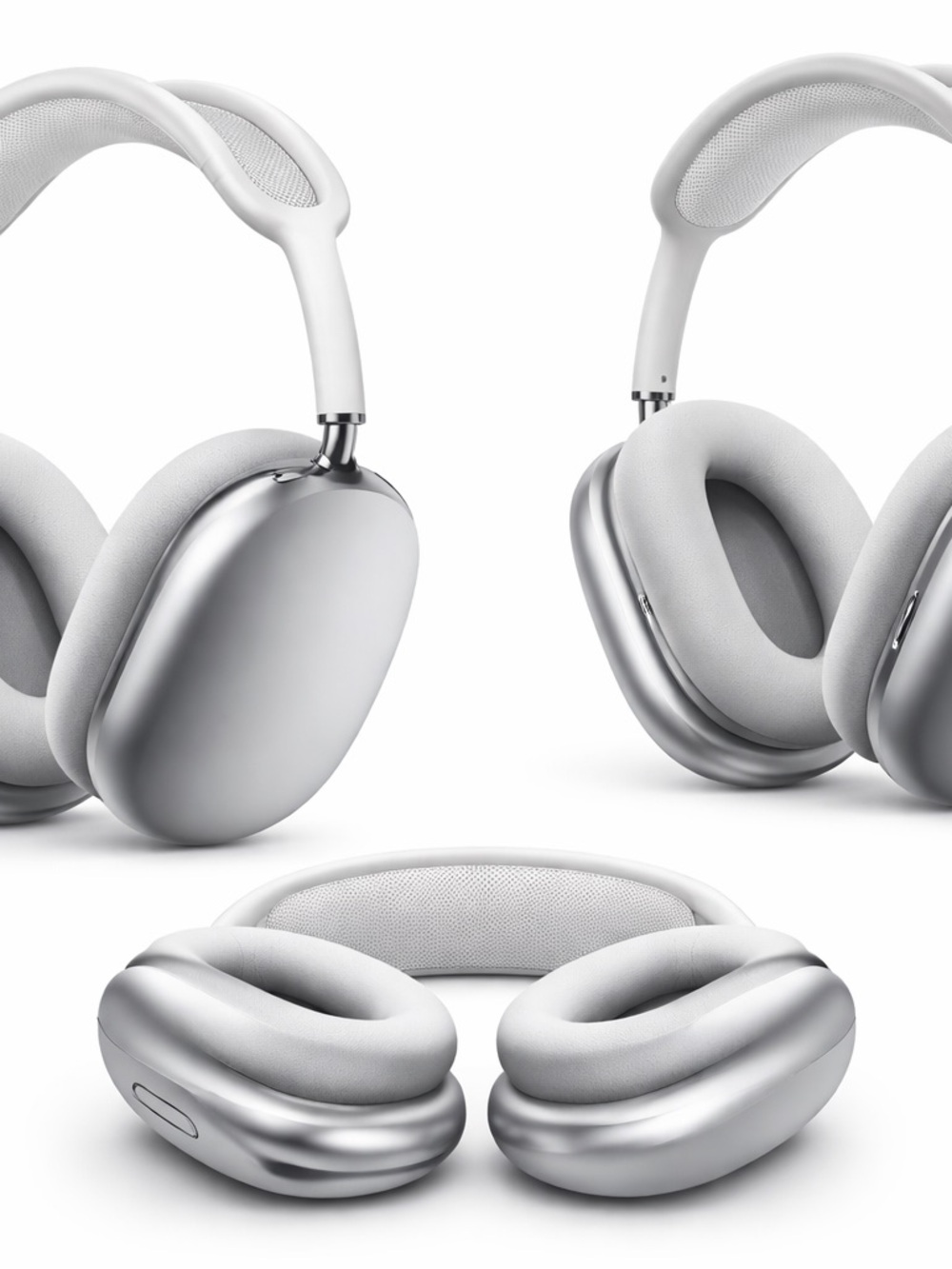 Wireless Over-Ear Headphones in Silver and White